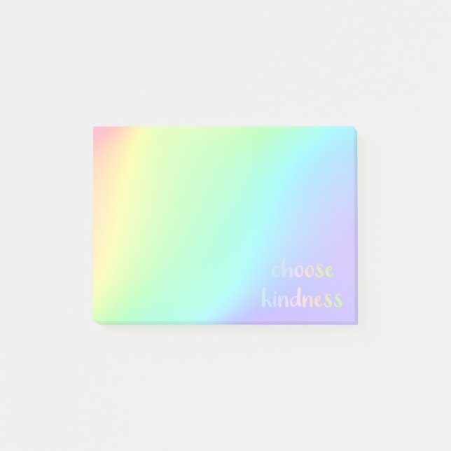 "Choose Kindness" Pastel Rainbow Aesthetic Post-it Notes (Front)