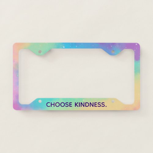 Choose Kindness Pastel Rainbow Design License Pl License Plate Frame