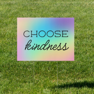 "Choose Kindness" Pastel Rainbow Gradient Sign