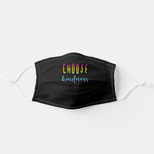 Choose Kindness Rainbow Ombre Mixed Font Adult Cloth Face Mask
