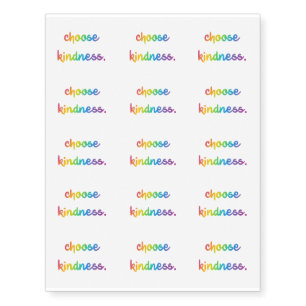 "Choose Kindness" Rainbow Ombre Temporary Tattoos