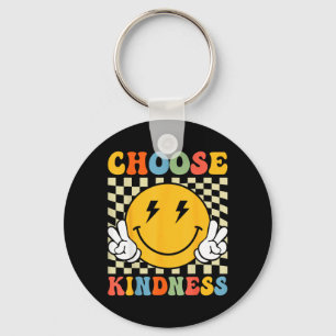 Choose Kindness Retro Groovy Be Kind Inspirational Keychain