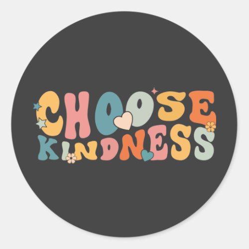 Choose Kindness Retro Vintage Be Kind Spread Classic Round Sticker