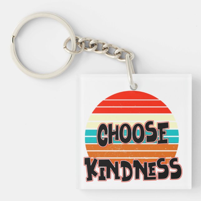 Choose Kindness - Sunset red blue orange yellow Keychain (Front)