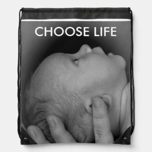 CHOOSE LIFE DRAWSTRING BAG