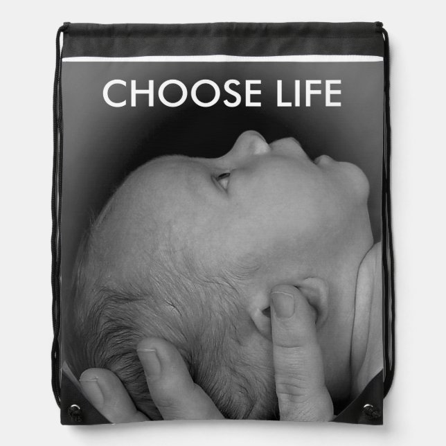 CHOOSE LIFE DRAWSTRING BAG (Front)