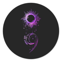 Choose Life Semicolon Suicide Prevention Awareness Classic Round Sticker