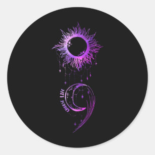 Choose Life Semicolon Suicide Prevention Awareness Classic Round Sticker