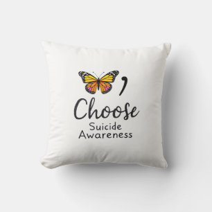 Choose life suicide Awareness Colorful Dragonfly T Throw Pillow