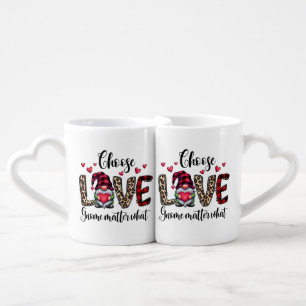 Choose Love Gnome Couple Mugs Romantic Valentine