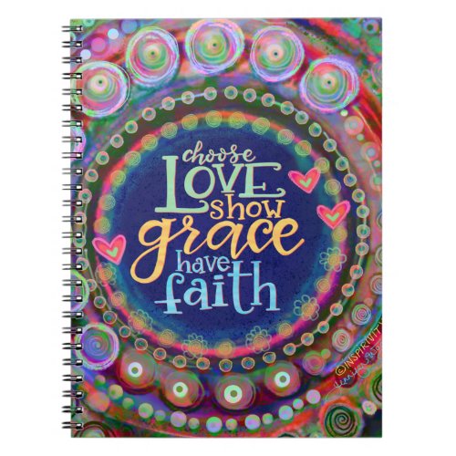 Choose Love Inspirational Colorful Trendy Fun Notebook