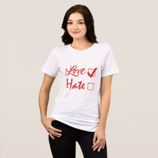 Choose Love over Hate Checked Box Black Red Text Tri-Blend Shirt