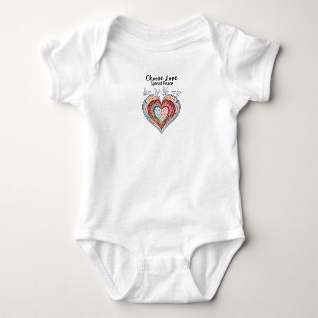 Choose Love Spread Peace Baby Bodysuit (Front)