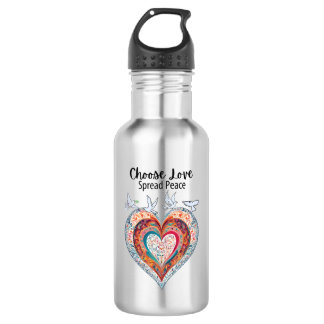 Choose Love Spread Peace Stainless Steel Water Bottle