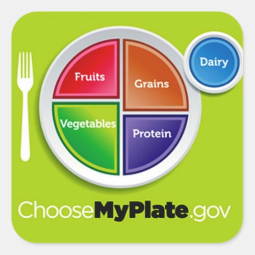 Choose My Plate Green Stickers