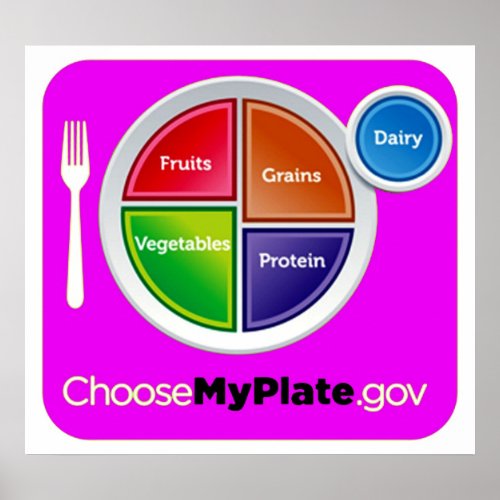 Choose My Plate Pink Poster 21 sizes