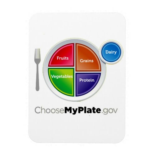 Choose My Plate White Magnet