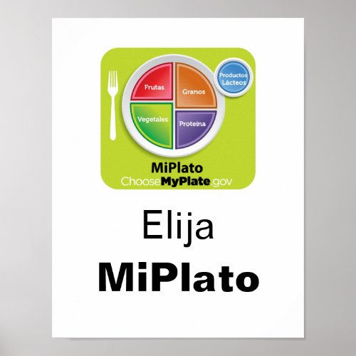 Choose MyPlate Spanish Poster _ Elija MiPlato