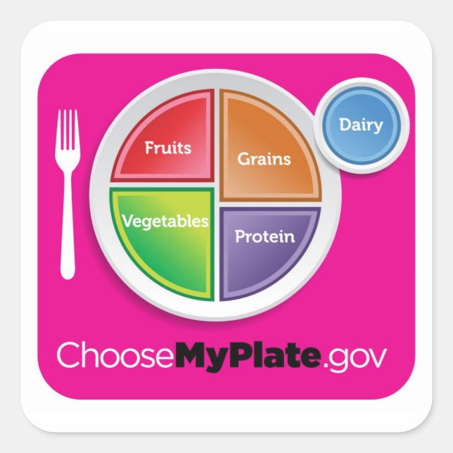 Choose MyPlate Sticker - Magenta (Front)