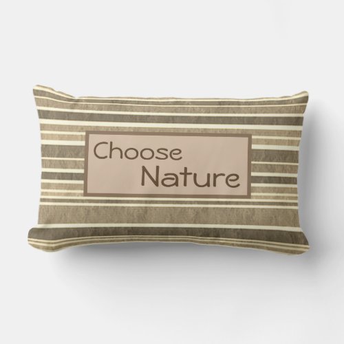 Choose Nature Minimalist Natural Earth Tone Lumbar Pillow
