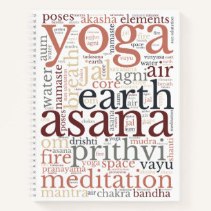 CHOOSE PAPER STYLE Yoga Word Art Spiral Notebook