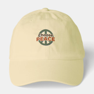 Choose Peace Bold Typography Hat with Minimal Peac