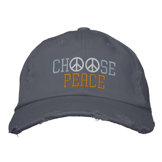 Choose Peace Embroidered Baseball Cap (Front)