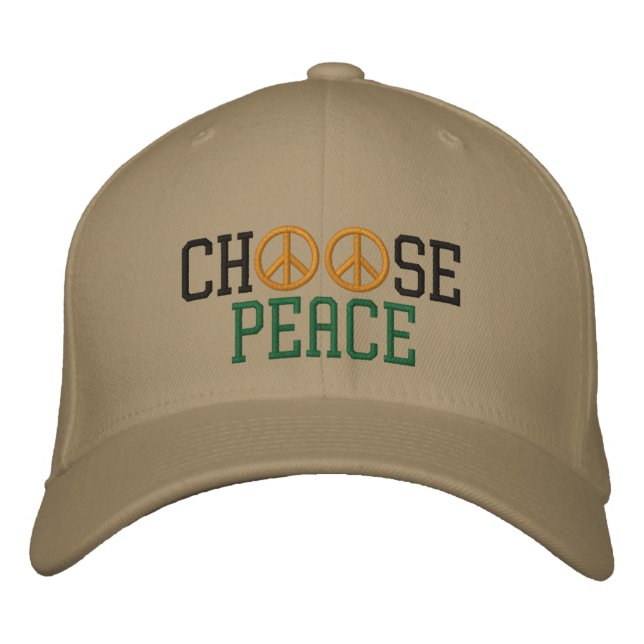 Choose Peace Embroidered Baseball Cap (Front)