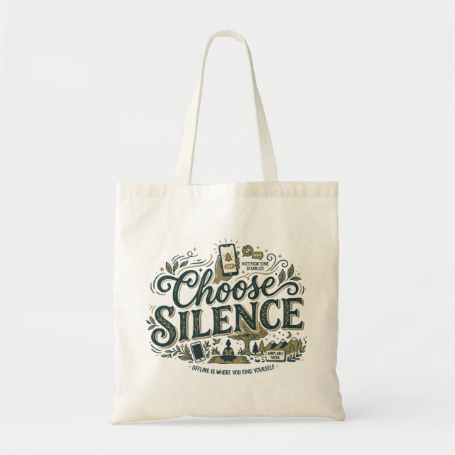 Choose Silence Tote Bag (Front)
