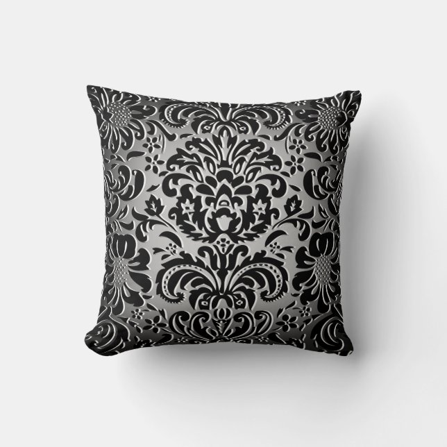 Choose The Colour "Mock Flock" Floral Pattern 1 Throw Pillow (Front)