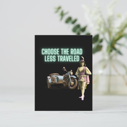 Choose the Road Less Traveled Fun Altered Art  Postcard