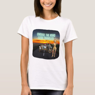 Choose the Road Less Traveled Fun Altered Art T-Shirt
