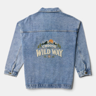 Choose the Wild Way Mountain Adventure Denim Jacke Jacket