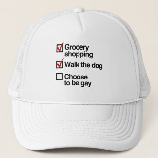 CHOOSE TO BE GAY CHECKLIST TRUCKER HAT
