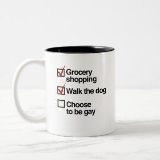 CHOOSE TO BE GAY CHECKLIST Two-Tone COFFEE MUG