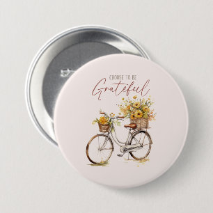 Choose to Be Grateful – Bicycle & Rustic Fall Button