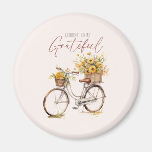 Choose to Be Grateful – Bicycle & Rustic Fall Magnet