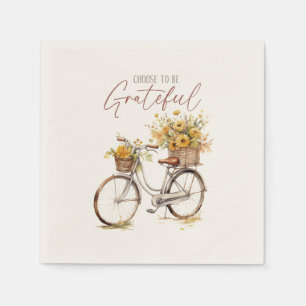 Choose to Be Grateful – Bicycle & Rustic Fall Napkins