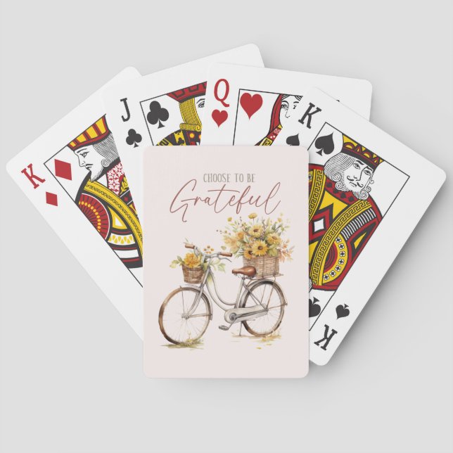 Choose to Be Grateful – Bicycle & Rustic Fall Poker Cards (Back)