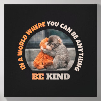 Choose To Be Kind Today Monkey Punch Canvas Photo Tile
