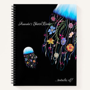 Choose to bloom encouragement floral jellyfish notebook