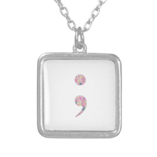 Choose to Go On | Semicolon Silver Plated Necklace