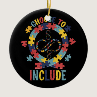 Choose To Include Autism Awareness Teacher Special Ceramic Ornament
