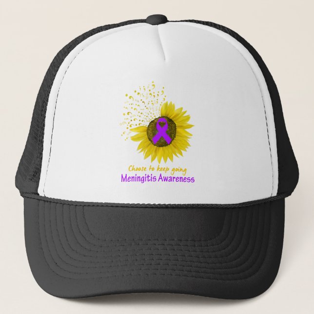 Choose To Keep Going Meningitis Awareness Trucker Hat (Front)