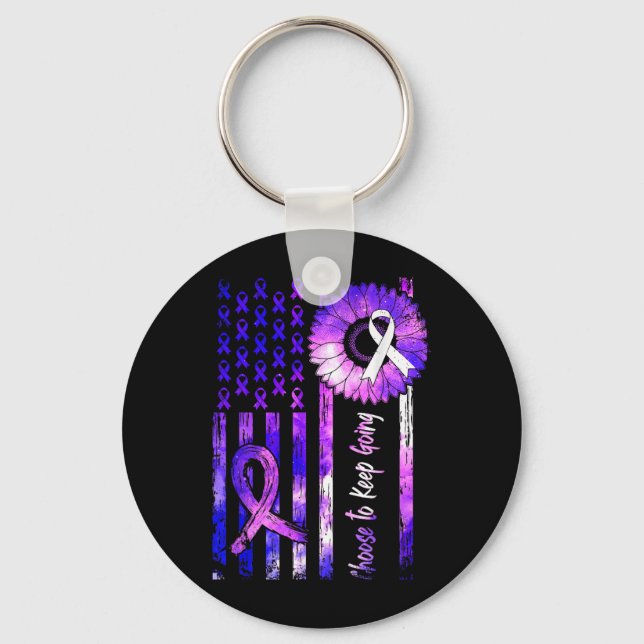 Choose To Keep Going Suicide Prevention Awareness  Keychain (Front)
