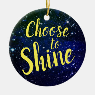 Choose to Shine Stars Cosmos Ceramic Ornament