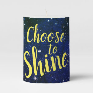 Choose to Shine Stars Cosmos Pillar Candle