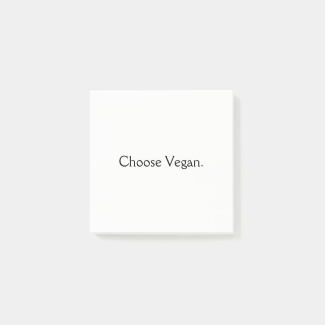 Choose Vegan: Minimal Style Post-it Notes (Front)