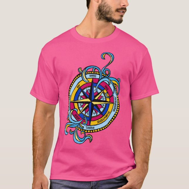 Choose Your Adventure Compass Blue T-Shirt (Front)