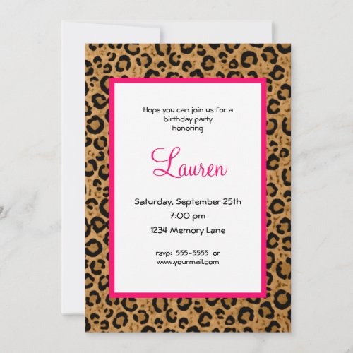 Choose Your Age Leopard 21st Birthday Invitation